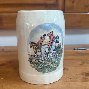 Vintage Teleflora Victorian Equestrian Fox Hunting Beer Stein